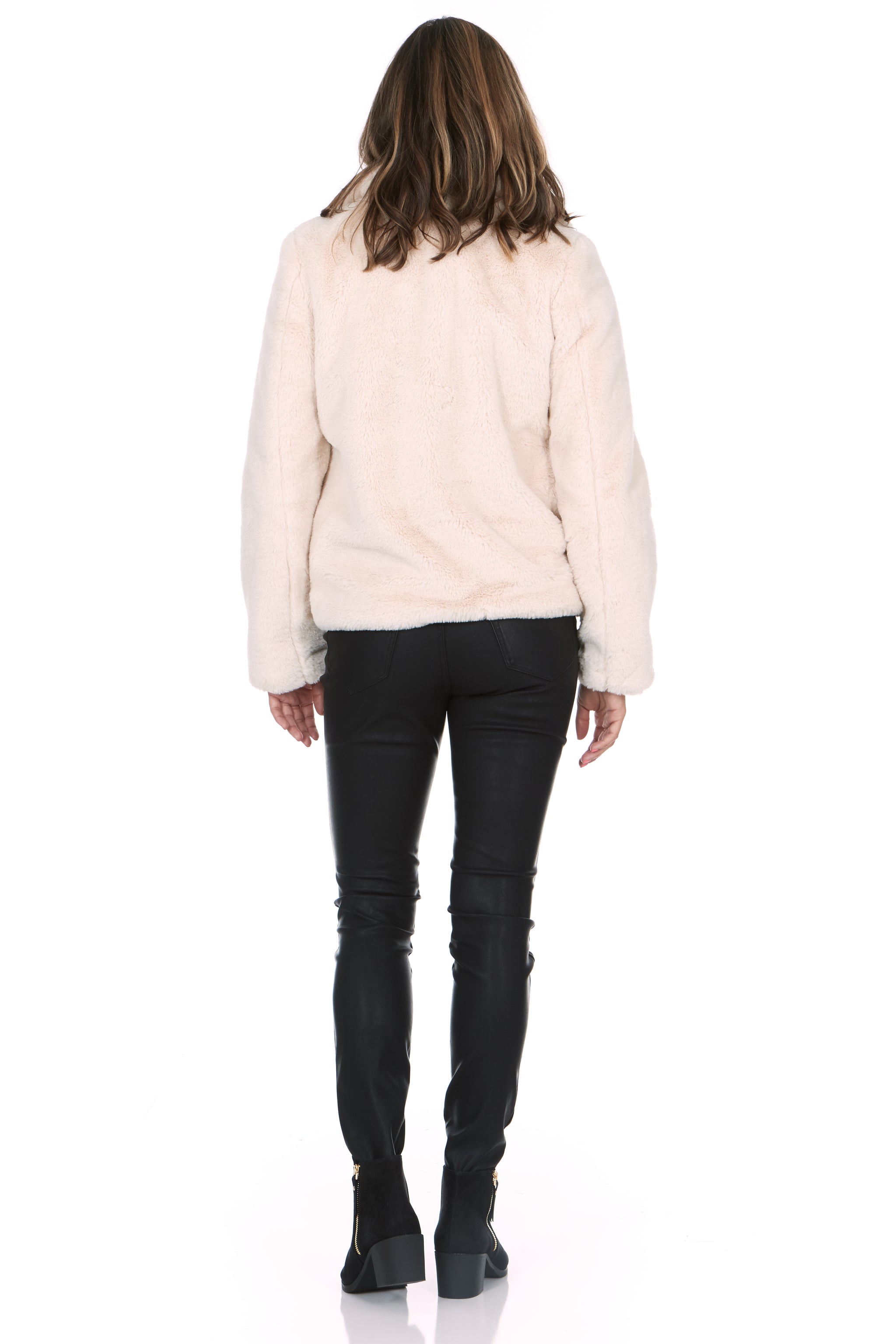 【YUA】JUEMI Blendique Fur Jacket Faux Fur Cream Mink Jacket – JOUJOU