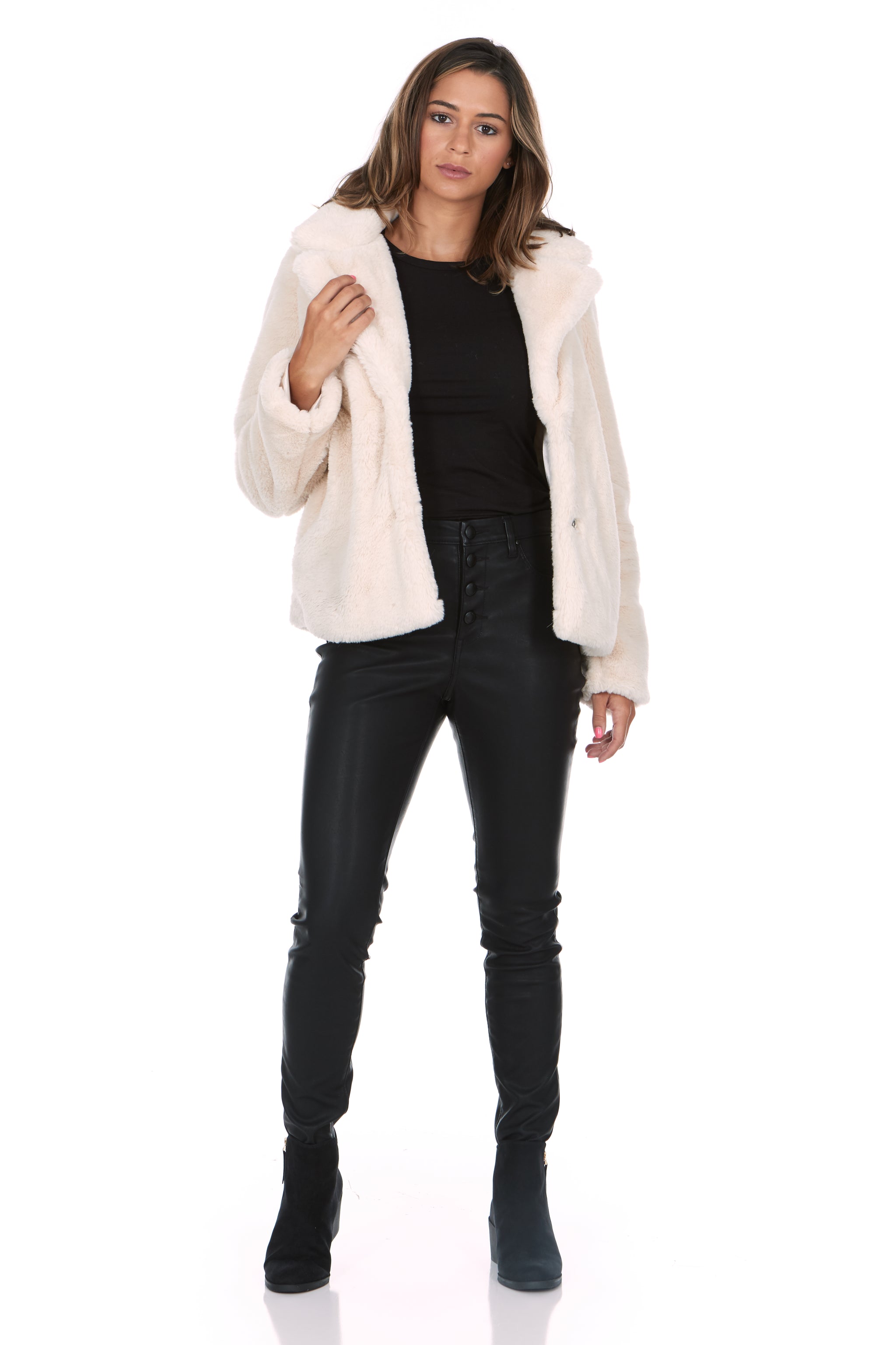 Faux Fur Cream Mink Jacket – JOUJOU